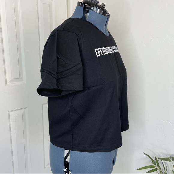 Fashion To Figure Black “EYBS” Graphic Crop Tee 2X - Picture 5 of 16